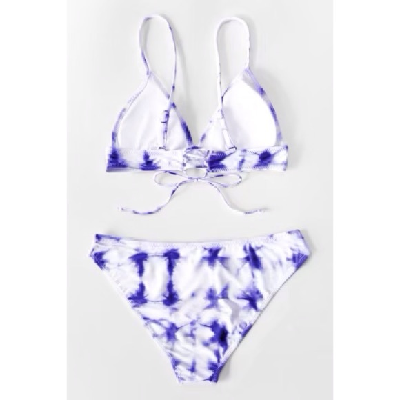 Cupshe Women's Blue Crush Tie Dye Bikini Swimsuit Set Size Large - Picture 3 of 7